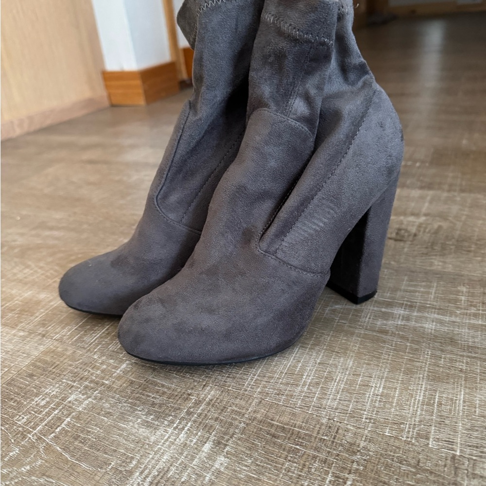 Yoki Charcoal Heeled Boots